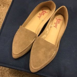Taupe faux suede flats